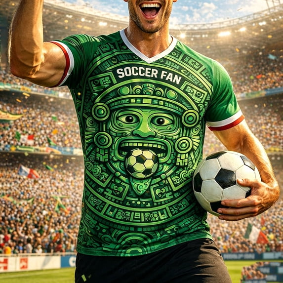 LEKWK Mexico Jersey Men Short Sleeve Quick-Dry International Football Shirts Breathable Loose Game Day Athletic Shirts Fan Mexico Soccer Jersey Collection