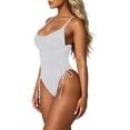 thumbnail image 1 of LEKWK One Piece Swimsuit Women Tummy Control Ruched High Cut Open Back Bathing Suit Slimming Scoop Neck Tie Side Swimwear for Summer Resort Beach Pool Party, 1 of 5