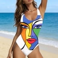 thumbnail image 1 of LEKWK One Piece Swimsuits for Women Animal Print Scoop Neck Tummy Control Bathing Suits Slimming Monokini Modest Summer Resort Holiday Swimwear, 1 of 6