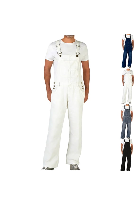 Painters Pants Men Regular Fit Denim Overalls Durable Workwear Jumpsuit with Adjustable Straps Functional Multi-Pockets Classic Utility Outfits