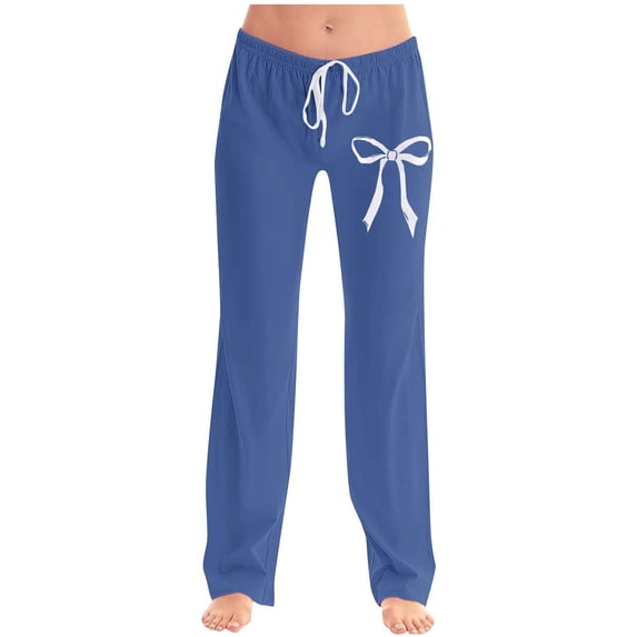 LEKWK Pajama Pants Women Regular Fit Straight Leg Lounge Pants with Drawstring Cotton Lounge Pants Soft Sleepwear Pj Pants for Home Daily Wear Outfits
