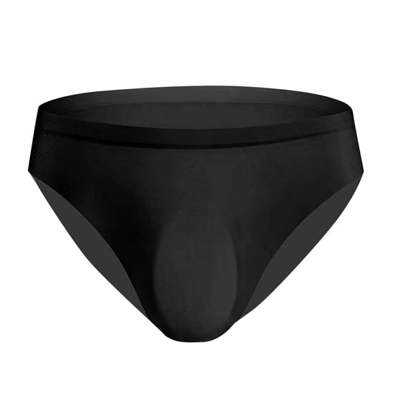 LEKWK Plus Size Men Ice Silky Briefs Seamless Soft Stretch Underwear Elastic Waist Ultra-Thin Breathable Low-Rise Bikini Briefs,Size L-4XL