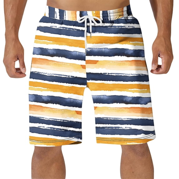 LEKWK Plus Size Mens Swim Trunks Elastic Waist Quick Dry Lightweight Board Shorts with Pockets Vacation Straight Leg Above Knee Swim Shorts Beach Pool Surf Summer Wear Yellow XXXXL