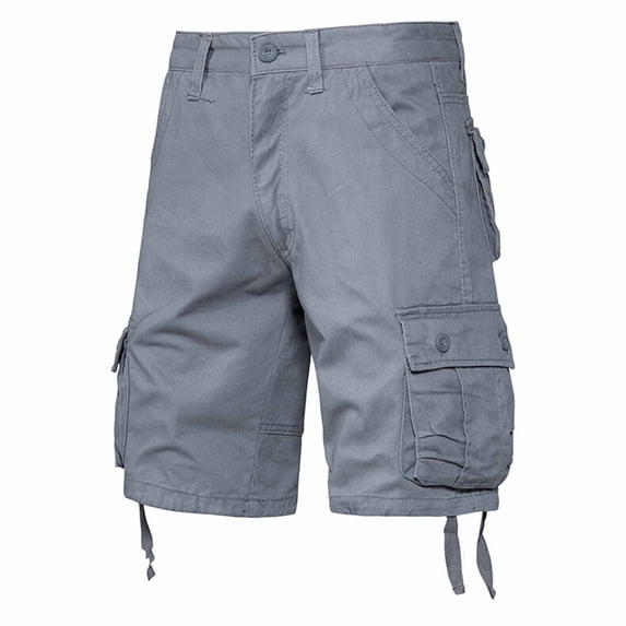 LEKWK Plus size Mens Cargo Shorts Multi Pockets Button Fly Hiking Shorts Adjustable Hem Work Shorts Outdoor Cotton Fabric Camping Trekking Outfits
