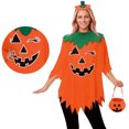 thumbnail image 1 of lekwk Pumpkin Costume Adult Halloween Costume for Women 3 Piece Set with Headband & Candy Bag Cute Fancy-Dress Cosplay Party Way to Celebrate, 1 of 8