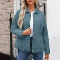 thumbnail image 1 of LEKWK Quilted Jackets for Women Lightweight Snap Button up Warm Padded Winter Coats Long Sleeve Lapel Collar Trendy Jacket with Pockets Outerwear, 1 of 9