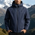 thumbnail image 1 of LEKWK Rain Jacket Men Big and Tall Water Resistant Lightweight Windbreaker Hooded Coat Full Zip Hiking Running Golf Outdoor Activewear, 1 of 9