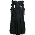 thumbnail image 1 of LEKWK Renaissance Dress Women Medieval Costume Off Shoulder Puff Sleeve Maxi Dress Classic Peasant Gown for Halloween Cosplay Themed Party, 1 of 4