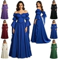 thumbnail image 1 of LEKWK Renaissance Dress Women Medieval Costume Off Shoulder Puff Sleeve Maxi Dress Classic Peasant Gown for Halloween Cosplay Themed Party, 1 of 5