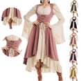 thumbnail image 1 of LEKWK Renaissance Dress Women Plus Size Lace Up Corset Ruffled Medieval Pirate Costume Off Shoulder Bell Long Sleeve Ren Faire Dresses, 1 of 5