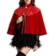 thumbnail image 1 of LEKWK Renaissance Velvet Capelet for Women Victorian Gothic Mock Neck Short Cloak Medieval Shawl Halloween Cosplay Themed Party Fancy Dress, 1 of 7