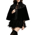 thumbnail image 1 of LEKWK Renaissance Velvet Capelet for Women Victorian Gothic Mock Neck Short Cloak Medieval Shawl Halloween Cosplay Themed Party Fancy Dress, 1 of 7