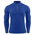 thumbnail image 1 of LEKWK Running Shirts for Men Quick Dry Quarter Zip Athletic Shirts Long Sleeve Compression Undershirts Reflective Gym Sport, 1 of 5