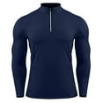 thumbnail image 1 of LEKWK Running Shirts for Men Quick Dry Quarter Zip Athletic Shirts Long Sleeve Compression Undershirts Reflective Gym Sport, 1 of 5