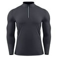 thumbnail image 1 of LEKWK Running Shirts for Men Quick Dry Quarter Zip Athletic Shirts Long Sleeve Compression Undershirts Reflective Gym Sport, 1 of 5