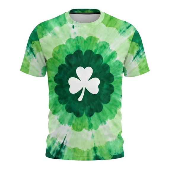 LEKWK Shamrock Shirts for Women Silver Clover Swirl Graphic Tees Short Sleeve Casual Tops Tees And Tanks Metallic Graphic Holiday Outfits
