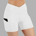 thumbnail image 1 of LEKWK Short Leggings for Women High Waist Crossover V Waist Pockets Yoga Leggings Pockets Tummy Control Athletic Leggings Gym Running Workout Bottoms, 1 of 8