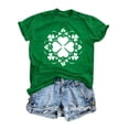 thumbnail image 1 of LEKWK St Patricks Day Shirt Women Clover Mandala Art Casual Tops Short Sleeve Basic Tees Crew Neck Geometric Flower Spring Clothing, 1 of 7