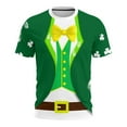 thumbnail image 1 of LEKWK St Patricks Day Shirt Women Leprechaun Suit Print Graphic Tees Short Sleeve Tops 3D Blazer Design Funny Costume, 1 of 7