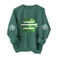 thumbnail image 1 of LEKWK St.Patricks Day Shirts Women Regular Fit Crew Neck Sweatshirts Long Sleeve Tops Distressed American Flag Shamrock Print Casual Wear, 1 of 6