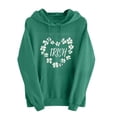 thumbnail image 1 of LEKWK St Patricks Day Sweatshirt Women Distressed Shamrock Hoodie Drawstring Long Sleeve Tops Pullover Tops Casual Daily, 1 of 5