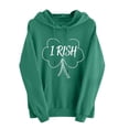thumbnail image 1 of LEKWK St Patricks Day Sweatshirt Women Distressed Shamrock Hoodie Drawstring Long Sleeve Tops Pullover Tops Casual Daily, 1 of 5