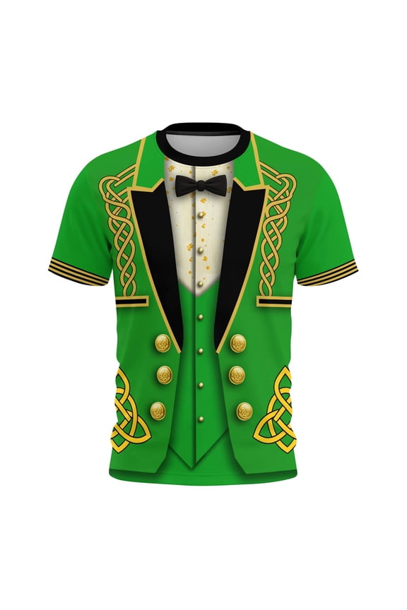 St Patricks Day T Shirts for Women Celtic Knot Suit Print Graphic Tees Short Sleeve Funny Shirts Summer Tops Irish Costume Parade Wear