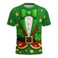 thumbnail image 1 of LEKWK St Patricks Day Tops for Women Neon Suit Lights Print Graphic Tees Crew Neck Party Tops 3D Coin Pattern Festival Wear, 1 of 7