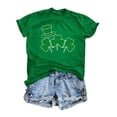 thumbnail image 1 of LEKWK St Patricks Day Tshirt Women Leprechaun Hat Line Art Basic Tees Short Sleeve Casual Tops Crew Neck Simple Graphic Daily Wear, 1 of 7