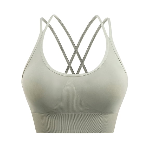 LEKWK Strappy Sports Bra for Women High Support Crisscross Soft Tank Tops Stretchy Lightweight Seamless Bra Yoga Running Athletic Gym Workout Outfits