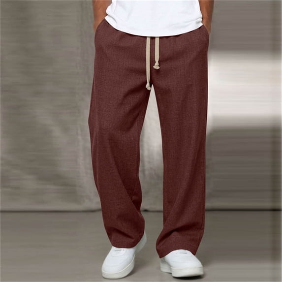 LEKWK Sweatpants for Men Open Bottom Elastic Waist Casual Athletic Bottoms Drawstring Loose Fit Wide Leg Pants with Pockets Workout Gym Lounge Outfits