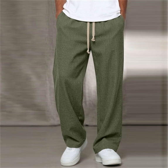 LEKWK Sweatpants for Men Open Bottom Elastic Waist Casual Athletic Bottoms Drawstring Loose Fit Wide Leg Pants with Pockets Workout Gym Lounge Outfits