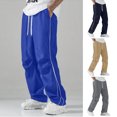 thumbnail image 1 of LEKWK Sweatpants for Men Open Bottom Loose Fit Casual Athletic Pants Lightweight Drawstring High Waist Wide Leg Pants Summer Fashion Workout Daily Wear, 1 of 9