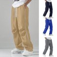 thumbnail image 1 of LEKWK Sweatpants for Men Open Bottom Loose Fit Casual Athletic Pants Lightweight Drawstring High Waist Wide Leg Pants Summer Fashion Workout Daily Wear, 1 of 9