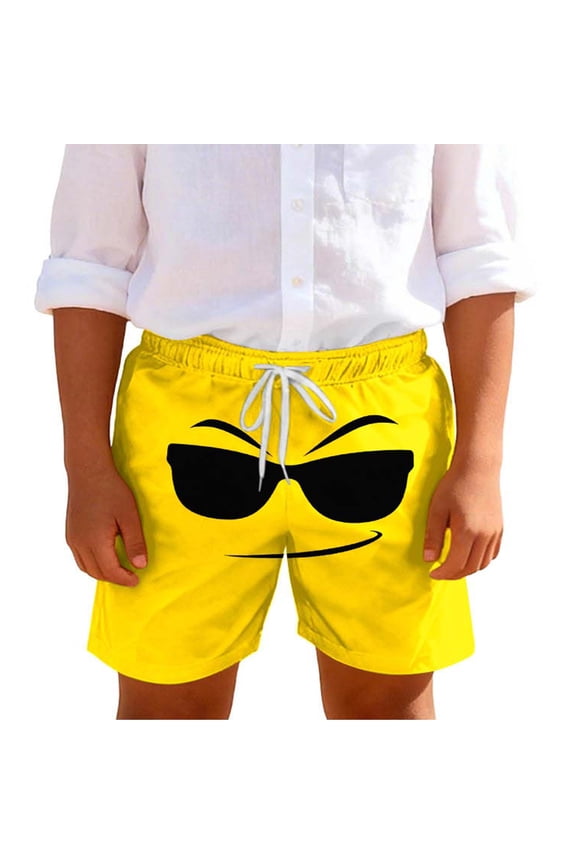 Swim Trunks for Boys Anime Eyes Print Boardshorts Elastic Waist Drawstring Beach Shorts Quick Dry Pockets Summer Vacation Swimming Wear