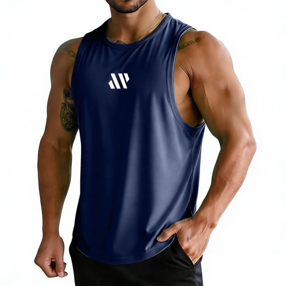 LEKWK Tank Tops Men Mesh Big and Tall Lightweight Breathable Crew Neck Workout Tops Loose Fit Quick Dry Comfy Muscle Shirts Summer Running Gym Outfits
