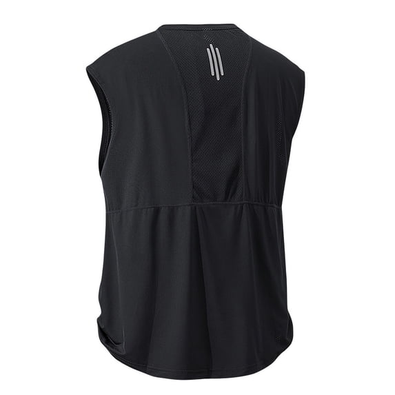 LEKWK Tank Tops for Men Quick Dry Sleeveless Athletic Muscle Shirt Breathable Mesh Back Panel Loose Fit Running Tees Gym Workout Running Tops Black XL