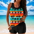 thumbnail image 1 of LEKWK Tankini Swimsuits for Women with Shorts Palm Tree Print Round Neck Pad Top Tummy Control Two Piece Bathing Suit Summer Beach Swimwear Outfits, 1 of 6
