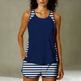 thumbnail image 1 of LEKWK Tankini Swimsuits for Women with Shorts Two Piece Set Racerback Top Board Shorts Pockets Athletic Bathing Suit Sporty Beach Swimming Wear, 1 of 7