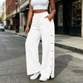 thumbnail image 1 of LEKWK Tear Away Sweatpants Women Baggy High Waisted Wide Leg Pants Drawstring Casual Trousers Surgery Breakaway Access Adaptive Lounge Fall Outfits, 1 of 9