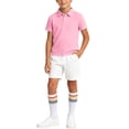 thumbnail image 1 of LEKWK Teen Boys Back to School Outfits Short Sleeve Collared Shirts and White Shorts with Socks Kids 3 Piece Playwear Summer Preppy Activewear 3-16Y, 1 of 9
