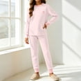 thumbnail image 1 of LEKWK Teen Boys Girls Pajamas Long Sleeve Tops and Elastic Waist Pants Kids Loungewear 2 Piece Outfits Fall Winter Comfy Casual Homewear 4-16Y, 1 of 8