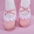 thumbnail image 1 of LEKWK Toddler Girls Ballet Shoes Ruffled Lace Trim Cross Elastic Strap Dance Shoes Cute Soft Flat Ballet Slippers Training Gymnastics Performance Footwear 2-12Y, 1 of 9