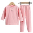 thumbnail image 1 of LEKWK Toddler Ribbed Lounge Set Long Sleeve Loose Comfy Tops and Elastic Waist Pants Boys Girls Soft Casual Home Sleepwear Pj 2 Pieces Outfits 1-11Y, 1 of 3