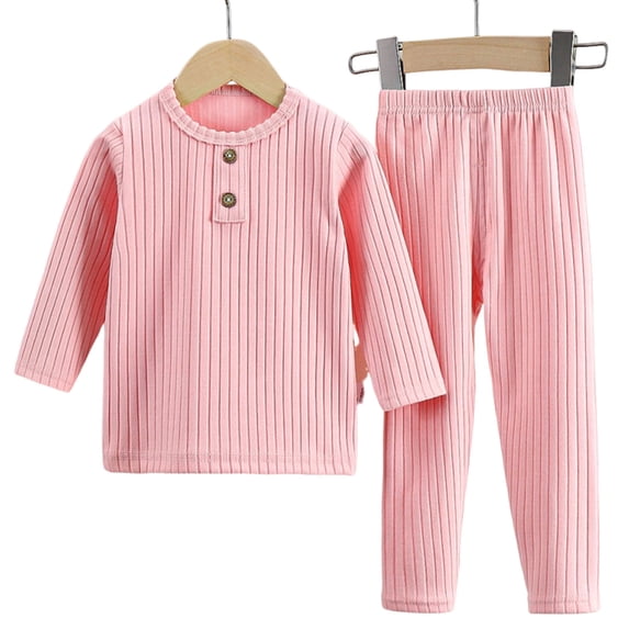 LEKWK Toddler Ribbed Lounge Set Long Sleeve Loose Comfy Tops and Elastic Waist Pants Boys Girls Soft Casual Home Sleepwear Pj 2 Pieces Outfits 1-11Y