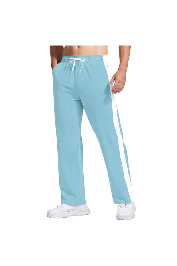 Track Pants for Men Regular Fit Side Striped Detail with Functional Pockets Sweatpants Elastic Waist Soft Breathable Fabric Sweat Pants Wear