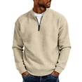 thumbnail image 1 of LEKWK Waffle Knit Henley Shirts for men Long Sleeve Casual Crewneck Button Placket Pullover Tops with Cuff Details Comfort Fit Thermal T-Shirts for Fall Lounge Beige M, 1 of 6