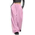 thumbnail image 1 of LEKWK Wide Leg Trousers Women Loose Fit High Waisted Wide Leg Pants Palazzo Pants with Pockets Comfy Flowy Trousers for Business Casual Wear Outfits, 1 of 6