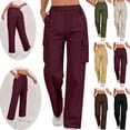 thumbnail image 1 of LEKWK Women Cargo Pants Regular Fit Multi Pocket Utility Cargo Pants with Pockets Soft Breathable Work Pants for Construction and Outdoor Hiking, 1 of 9