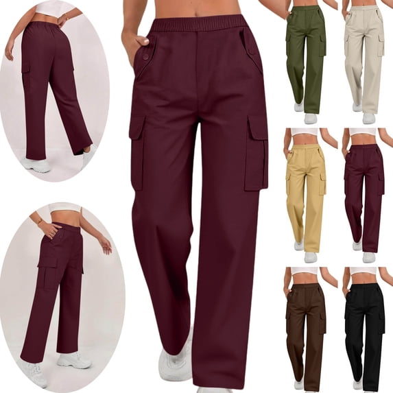 LEKWK Women Cargo Pants Regular Fit Multi Pocket Utility Cargo Pants with Pockets Soft Breathable Work Pants for Construction and Outdoor Hiking
